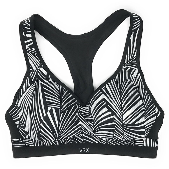 Victoria's Secret VSX Incredible Sports Bra 34C Black High Support Racerback Gym - Picture 1 of 10